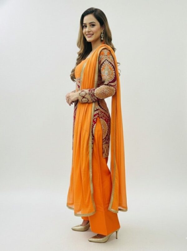 orange suit side look